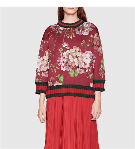 gucci blooms print jersey sweatshirt|Gucci Sweatshirts & Hoodies for Women .